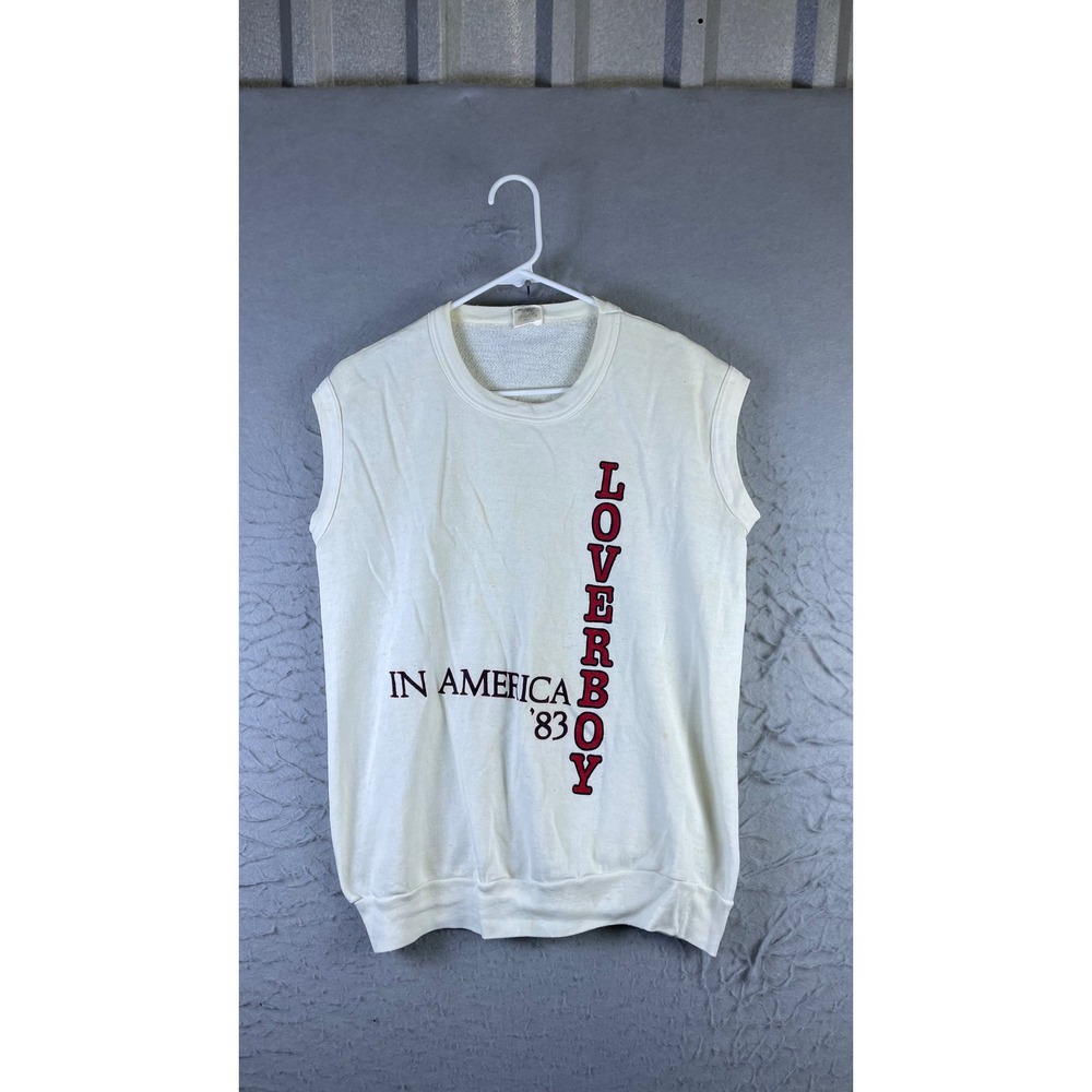 Signal Loverboy In America 83 Sweatshirt Mens L White Good Sleeveless Vintage
